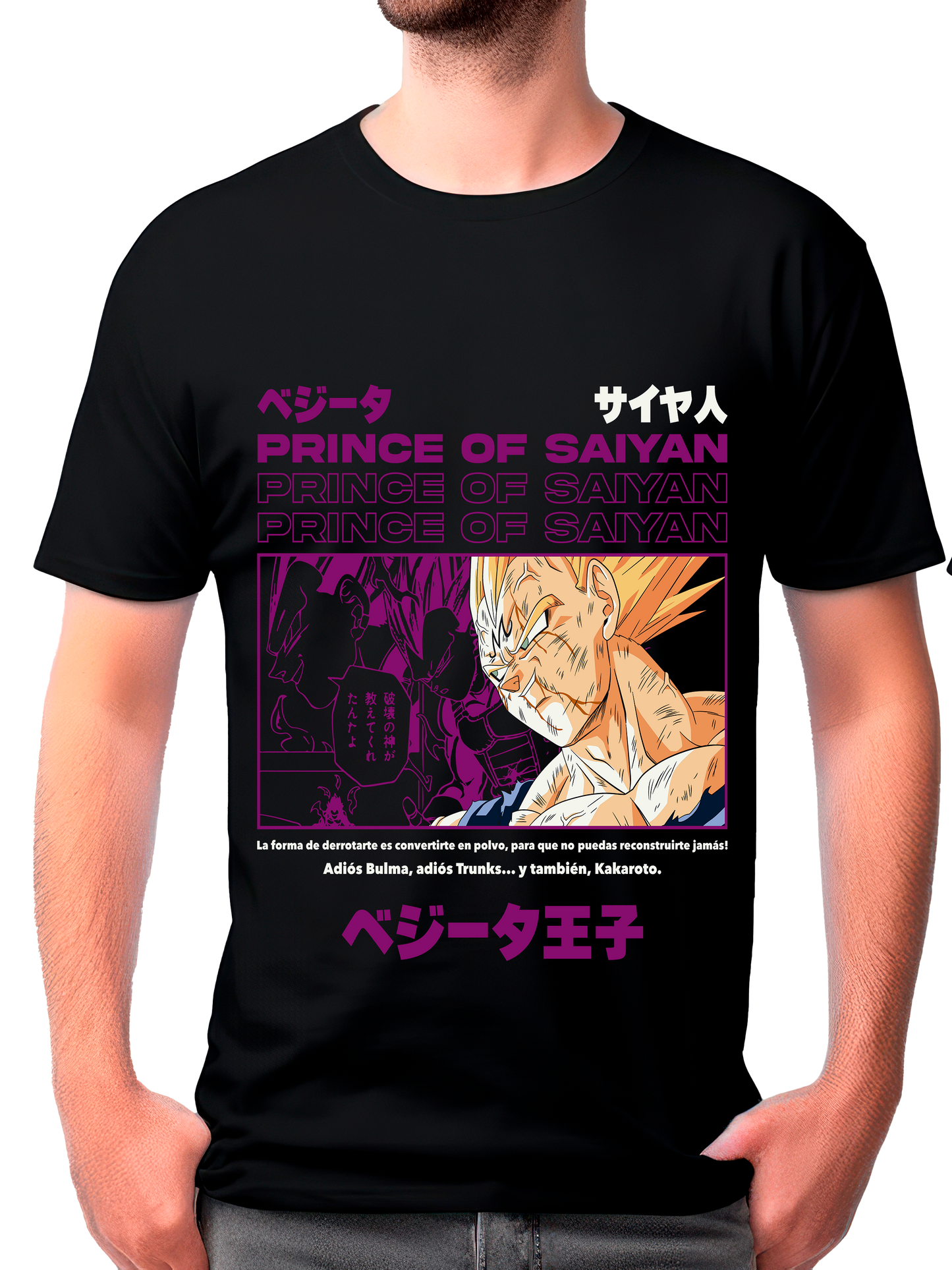camisa majin vegeta (dragon ball z)